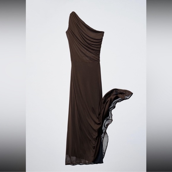 Zara Draped Asymmetric Dress Size X-Large NWT Limited Edition XL Bloggers Fav - Picture 8 of 9